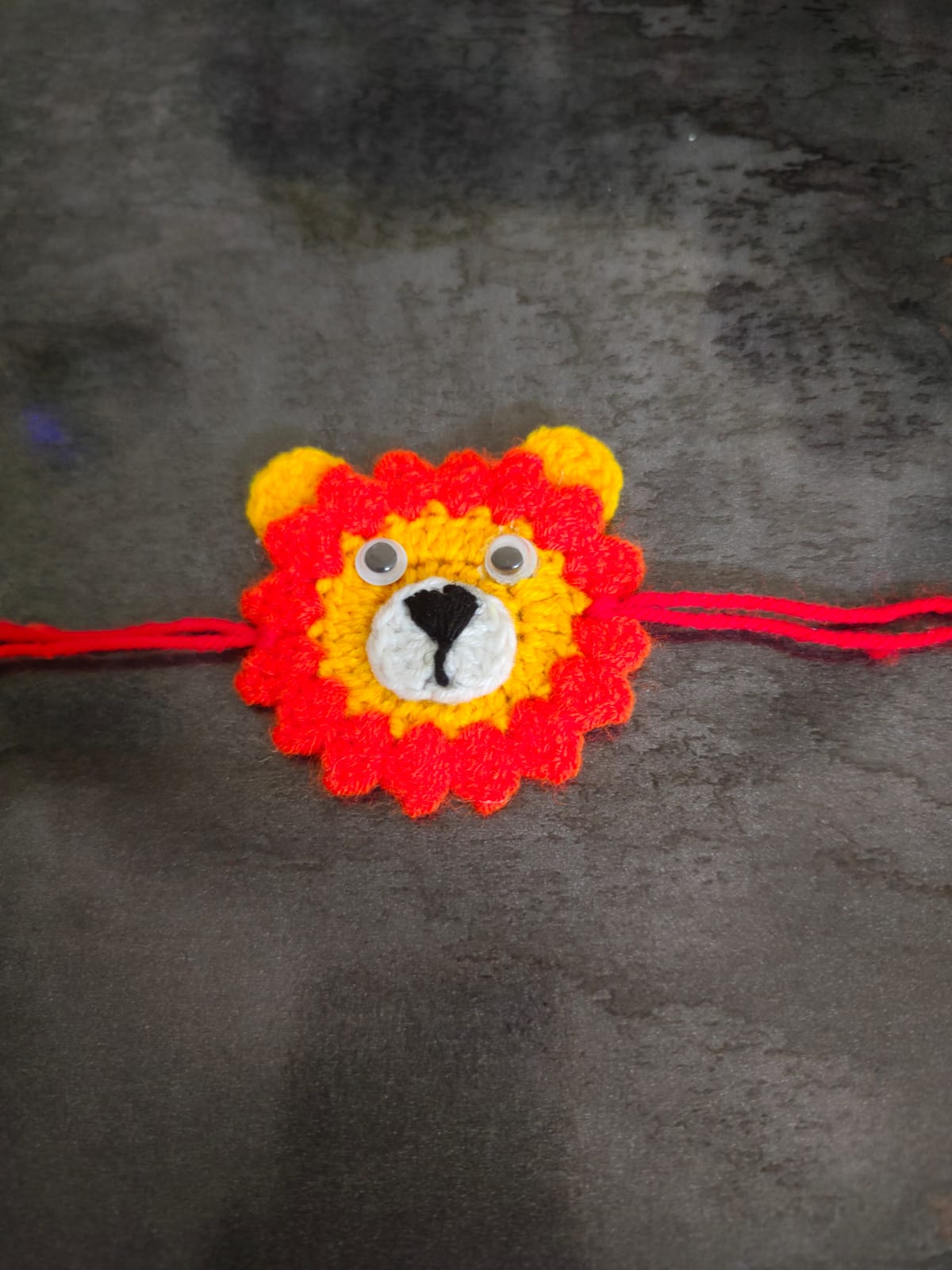 Handcrafted Crochet Lion Rakhi for Kids & Brothers