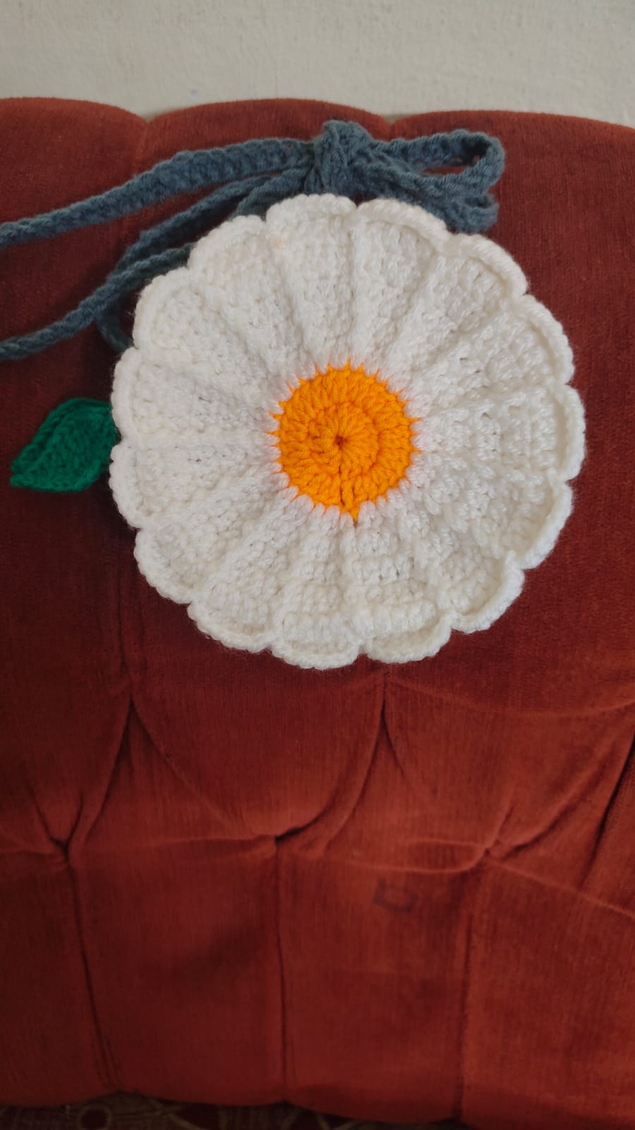 Handcrafted Crochet Daisy Crossbody Bag