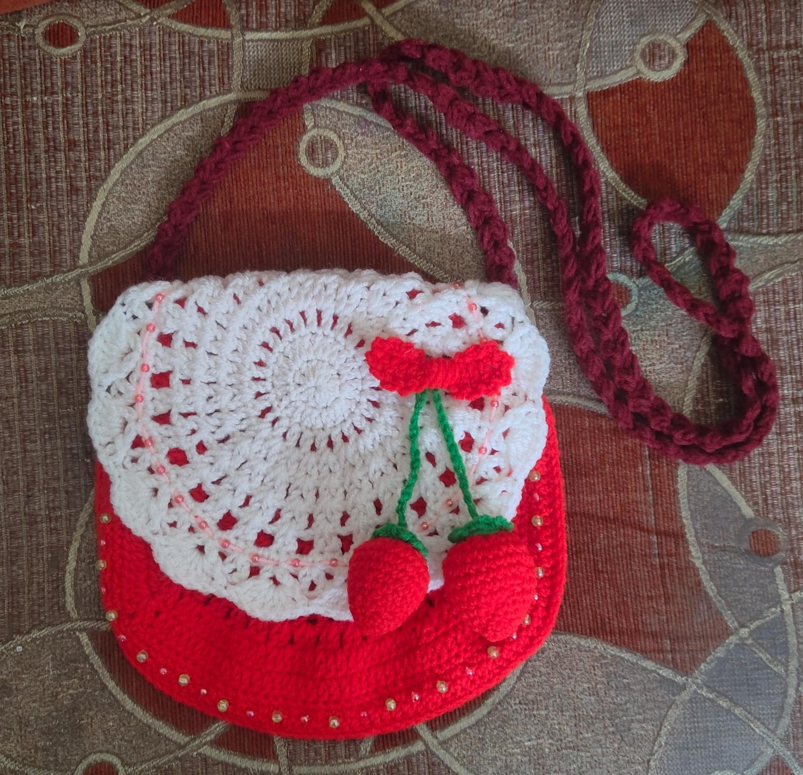 Handcrafted Crochet Daisy Crossbody Bag