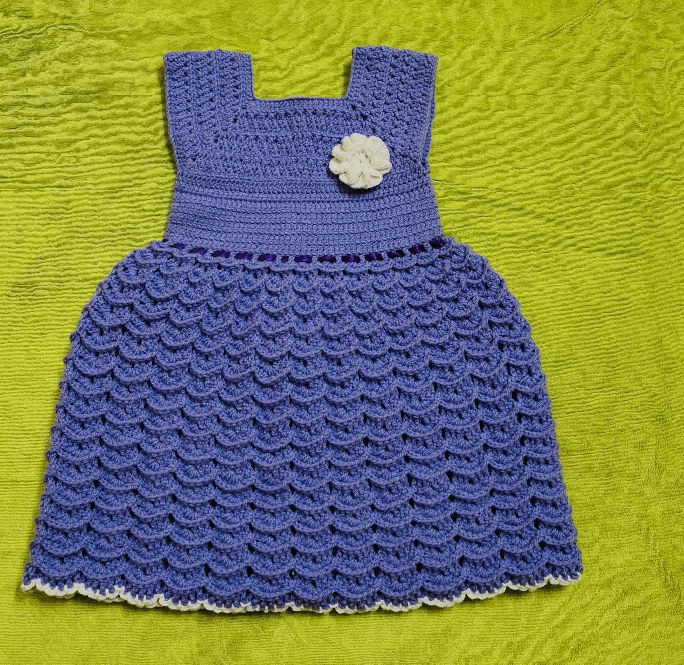 Hand-Crocheted Lavender Baby Girl Frock