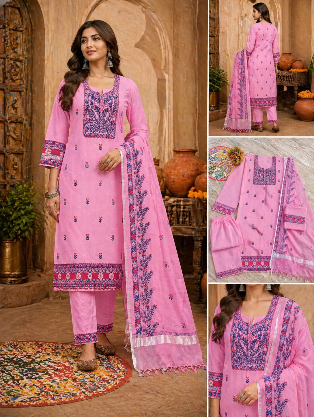 Hand Painted Madhubani Print Kurta Set