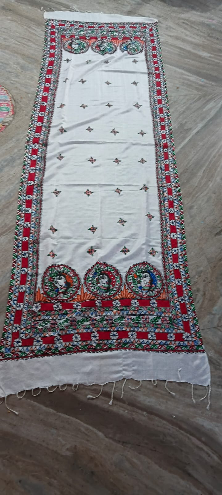 Hand-Painted Madhubani Silk Dupatta