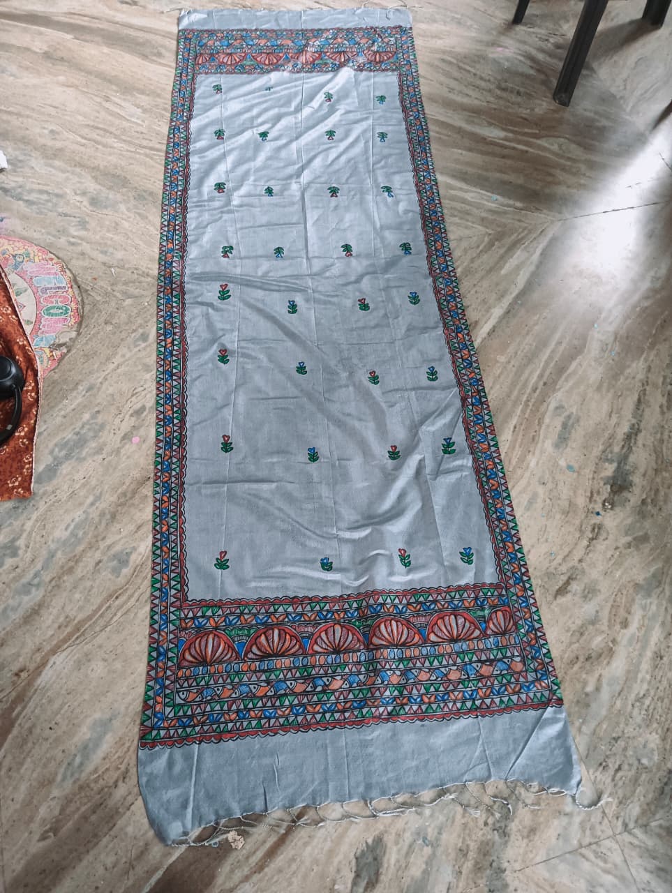 Hand-Painted Madhubani Silk Dupatta