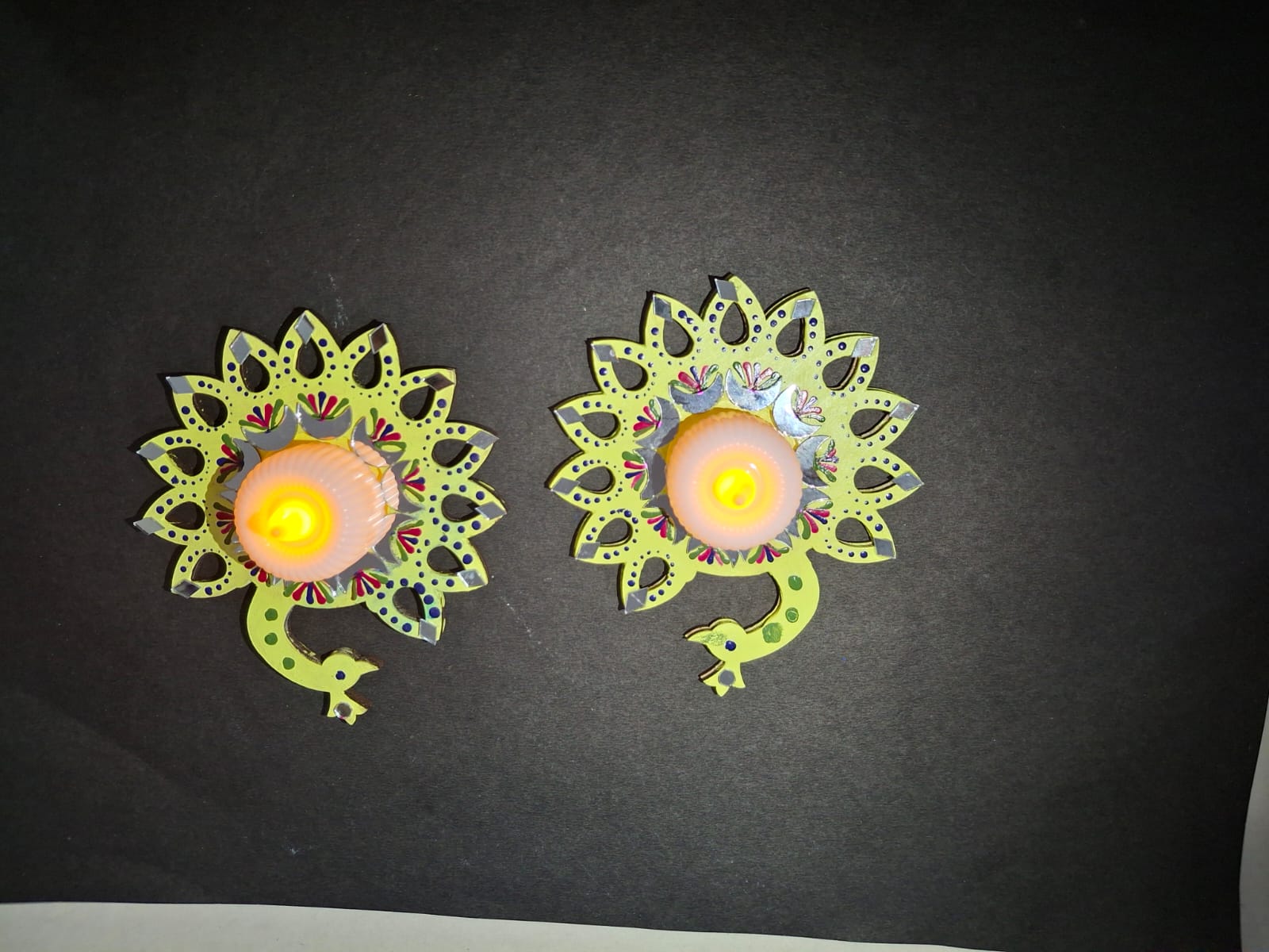 Handcrafted Floral Diya Set