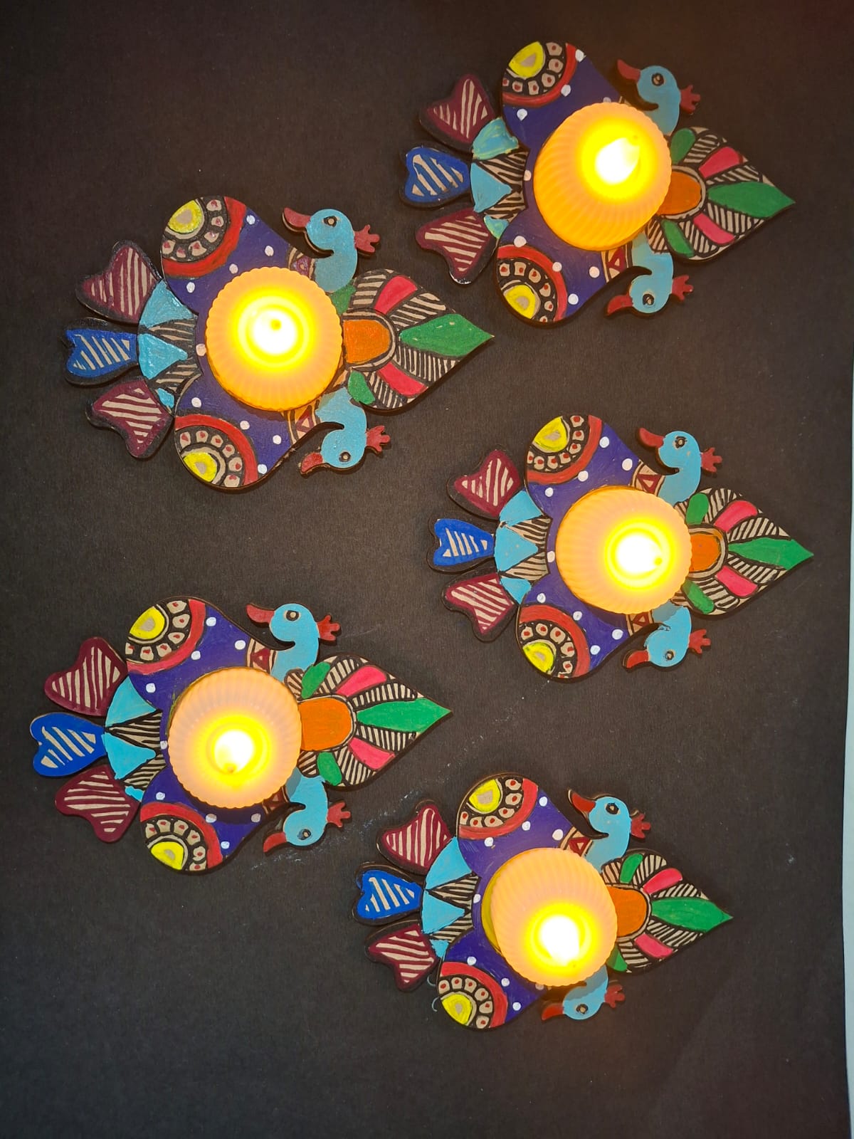 Handcrafted Floral Diya Set