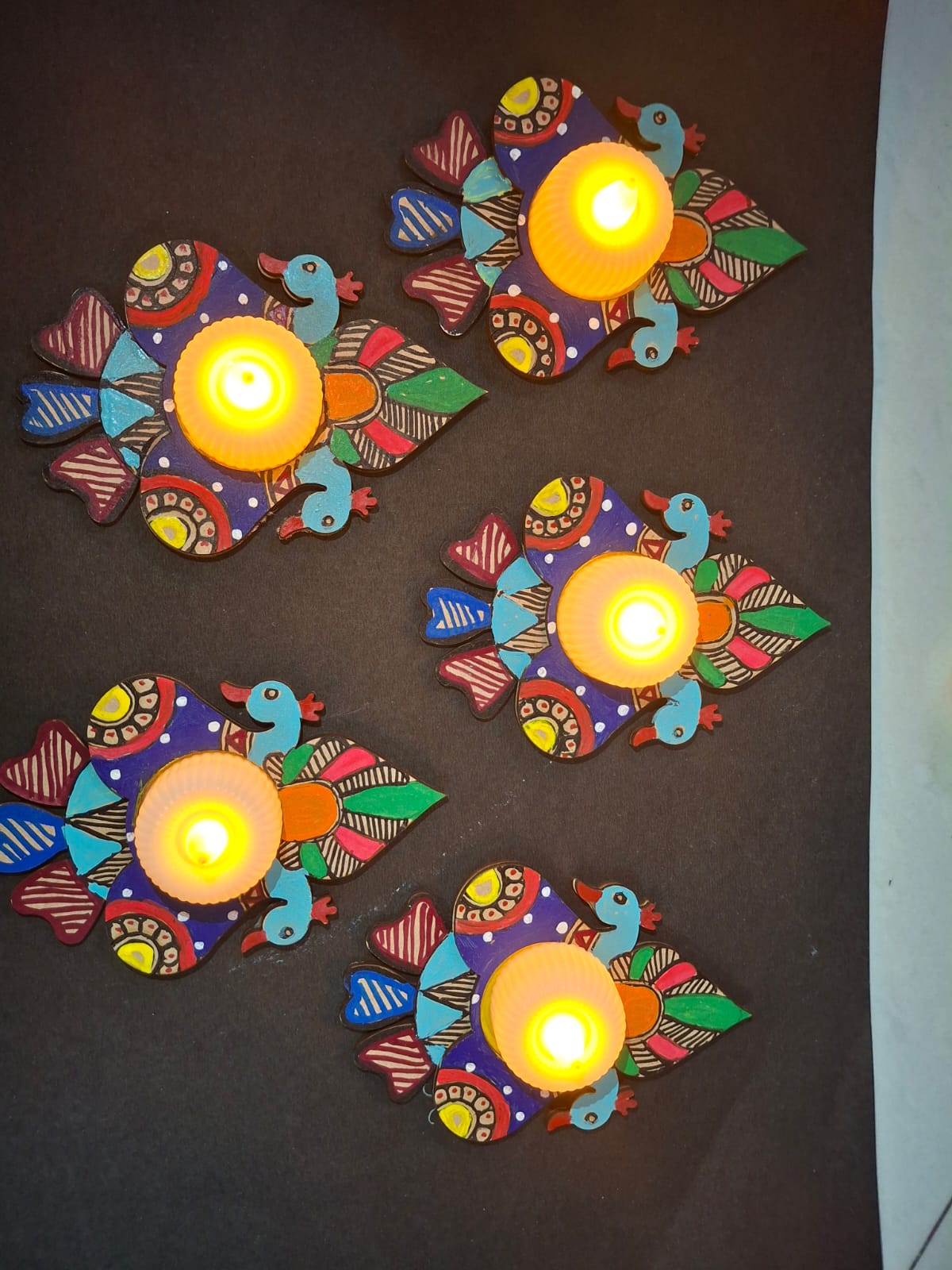 Handcrafted Floral Diya Set