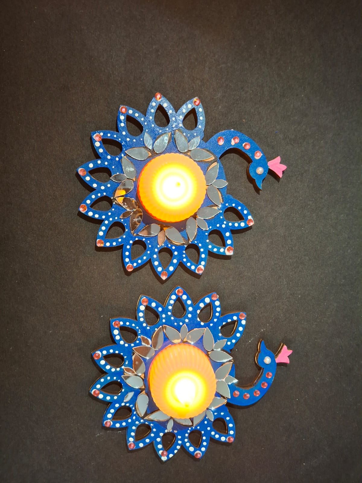 Handcrafted Floral Diya Set